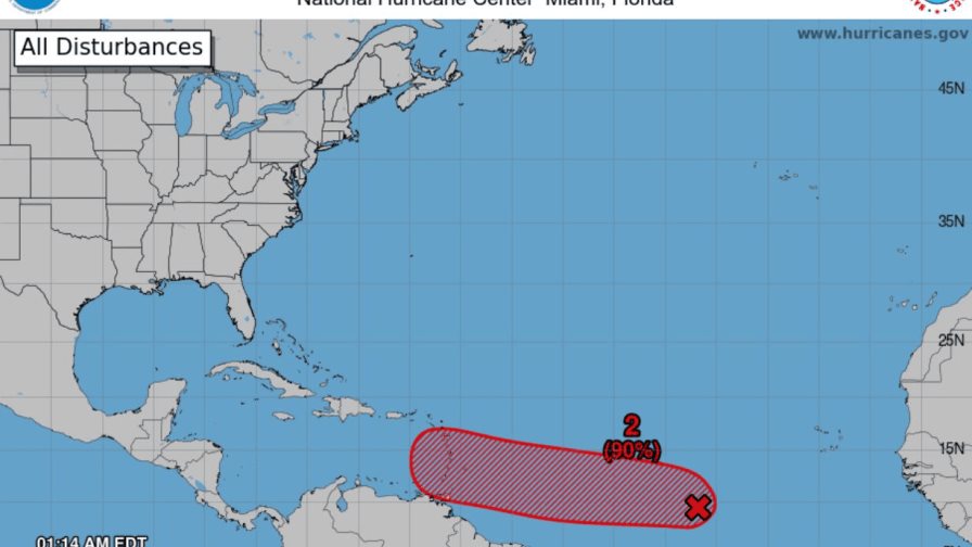 Sistema próximo a convertirse en ciclón tropical este viernes o sábado; alcanza 90 % de probabilidad