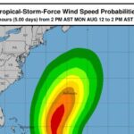 Se esperan lluvias hoy por incidencia de la tormenta Ernesto