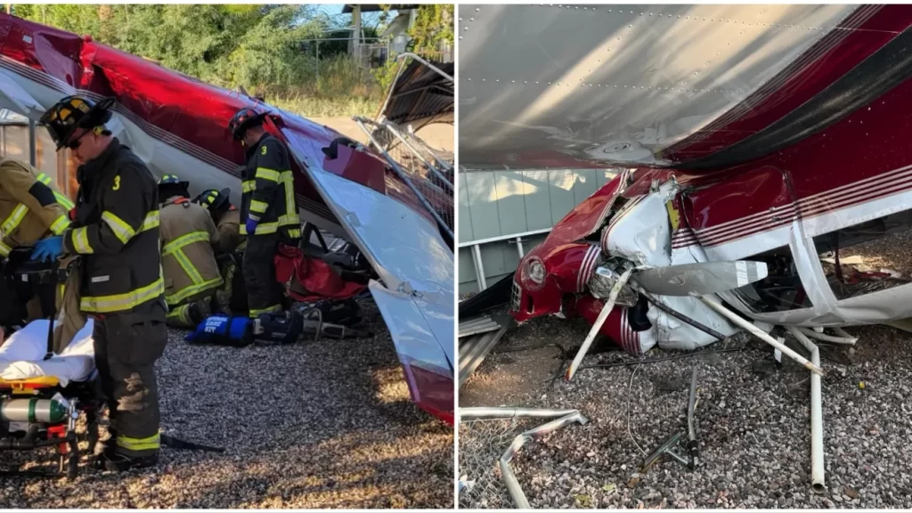 Avioneta pierde el control y se estrella sobre una casa en Arizona