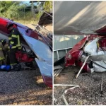 Avioneta pierde el control y se estrella sobre una casa en Arizona