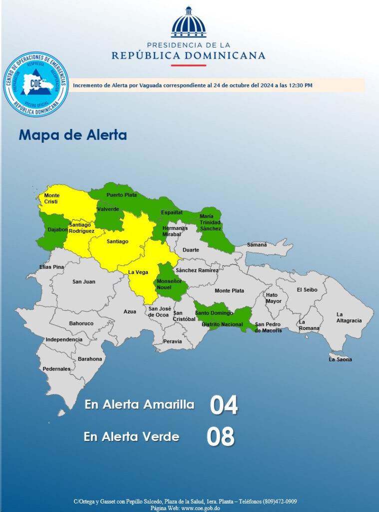 Gloria Ceballos dice que las lluvias se extenderán por varios días; 12 provincias en alerta